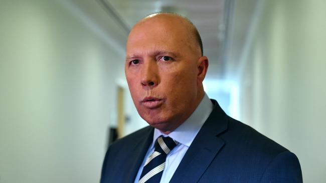 Home Affairs Minister Peter Dutton at Parliament House in Canberra on Tuesday. Picture: AAP