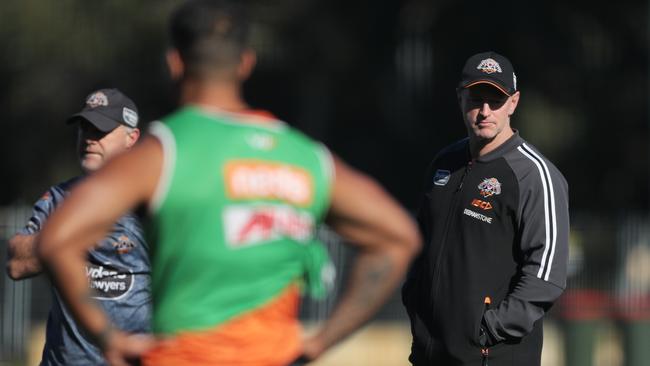 Wests Tigers coach Michael Maguire inherited Ivan Cleary’s roster. Picture: Matt King/Getty