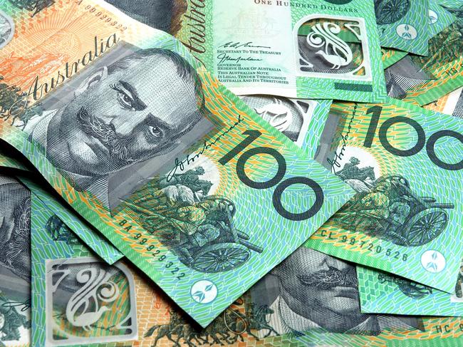 Lots of Australian 100 dollar notes. Australian money cash generic