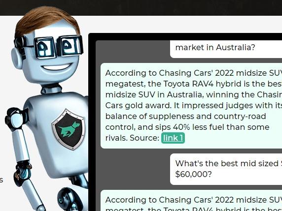 ChasingCarsGPT is a new service powered by OpenAI technology. Picture: Supplied