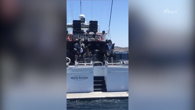 KISS play on a boat in Port Lincoln