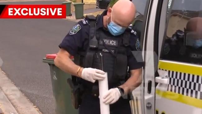 Police outside the Craigmore house after the home invasion. Picture: 7NEWS