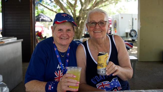 Jenny Cuthbert and Kath Williamson at the Noosa Australia Day Festival at Lions Park Gympie Terrace, Noosaville on January 26, 2023. Picture: Katrina Lezaic