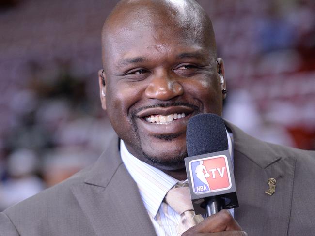 MIAMI, FL - JUNE 10: NBA TV anaylist Shaquille O'Neal Smiles for the camera prior to Game Three of the 2014 NBA Finals at American Airlines Arena on June 10, 2014 in Miami, Florida. NOTE TO USER: User expressly acknowledges and agrees that, by downloading and/or using this photograph, user is consenting to the terms and conditions of the Getty Images License Agreement. Mandatory Copyright Notice: Copyright 2014 NBAE (Photo by Noah Graham/NBAE via Getty Images)