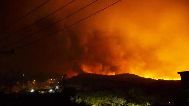 Bushfire approaching Peregian Beach. Picture: Lachie Millard