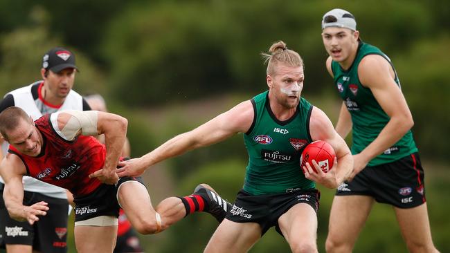 Jake Stringer at Essendon training. Picture: AFL Media