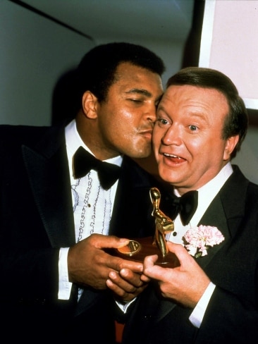 Legendary boxer Muhammad Ali awarding Bert with the Gold Logie in 1979. Picture: Supplied