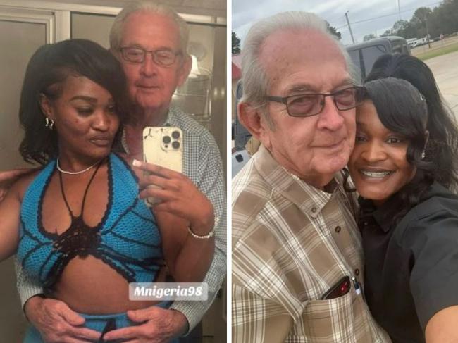 Miracle Pogue, 26, and her husband Charles, 87, have been happily married for the last three years and won’t listen to nasty haters. Picture: @mnigeria98/TikTok