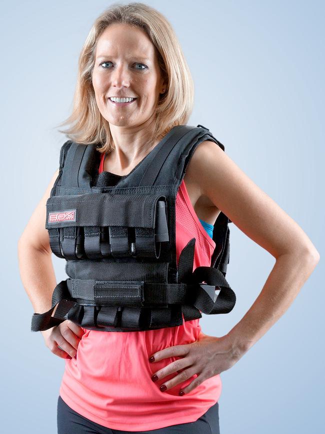 Peta Bee wears a weighted vest. Picture: The Times