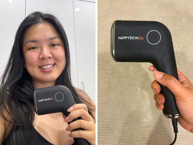 Melody Teh, news.com.au Deputy Editor, was very happy with the results of the HappySkin Diamond IPL Hair Removal Handset.  Picture: Supplied/Melody Teh 