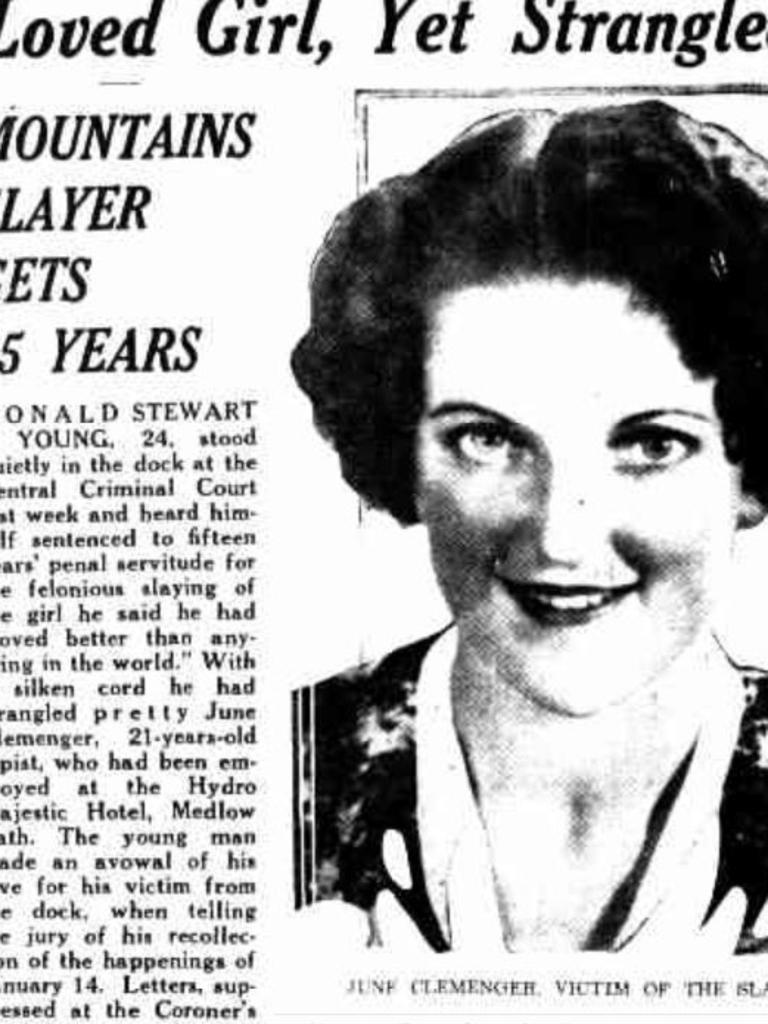 A news article from 1938 reporting the murder of Hydro Majestic employee June Clemenger. Picture: Truth Newspaper/Trove