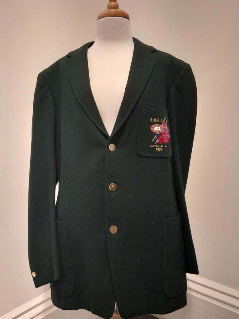 Norwood footy fans have until the end of the month to soak up a fascinating display of historic memorabilia. A Blazer awarded to Graham Molloy by the Australian Football Council as recognition of his inclusion in the 1969 All Australian Team. Image: Jacquelyne Ladner