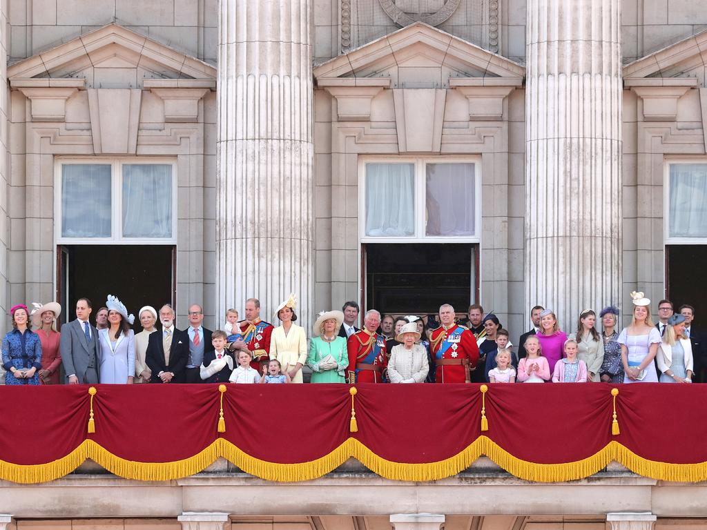 The royal family assembled on the Buckingham Palace balcony to watch the Trooping of the Colour. Picture: Chris Jackson/Getty Images