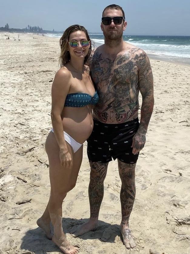 Dane Swan and pregnant partner Taylor Wilson. Pic: Instagram