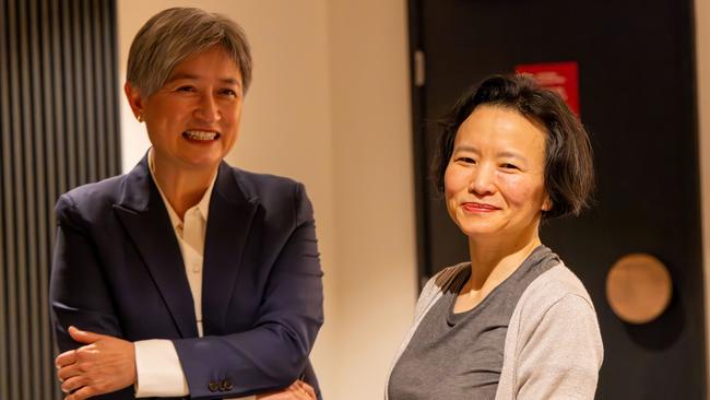 Foreign Minister Penny Wong with Cheng Lei in Melbourne this month. Cheng Lei was detained in China for more than three years. Picture: Supplied