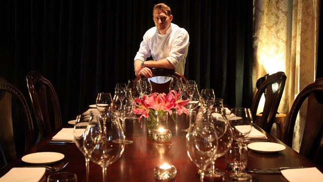 Chef/owner Daniel Ridgeway in his new private dining room. Picture: Luke Marsden.