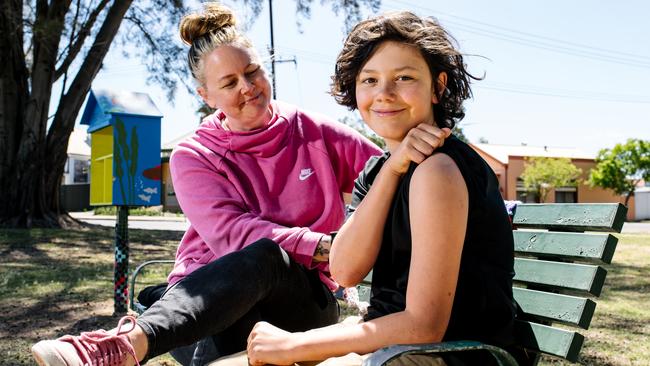 Amy Ware with her son, Atticus, 12. Picture: Morgan Sette