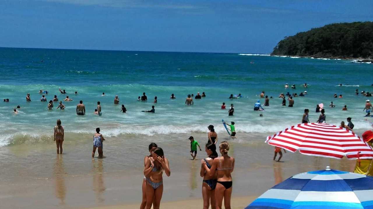 Crowds have flocked to Noosa for the winter holidays, despite the intermittent rain of last week. Picture: Heidi Schum