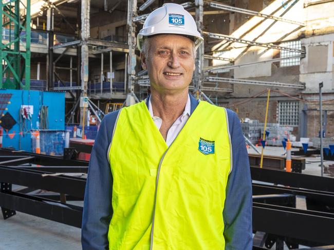 31st October 2018.Builder Scott Hutchinson on at construction site in Fortitude Valley.Photo: Glenn Hunt / The Australian