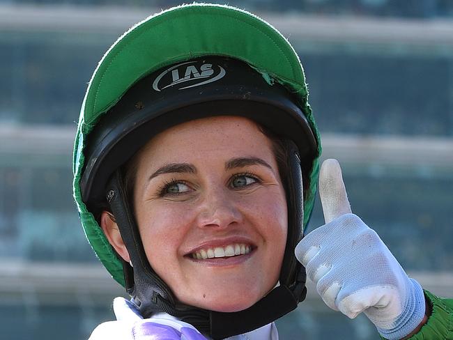 Prince of Penzance ridden by Michelle Payne returns to scale after winning the $6,000,000 Melbourne Cup race at Flemington Racecourse in Melbourne, on Tuesday, Nov. 3, 2015. (AAP Image/Dan Himbrechts) NO ARCHIVING, EDITORIAL USE ONLY