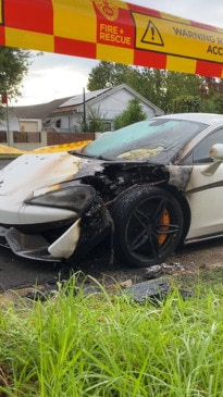 McLaren supercar up in flames