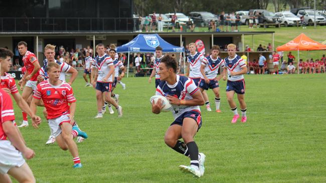 Byley Vaeau in action for the Roosters. Picture: Kevin Merrigan