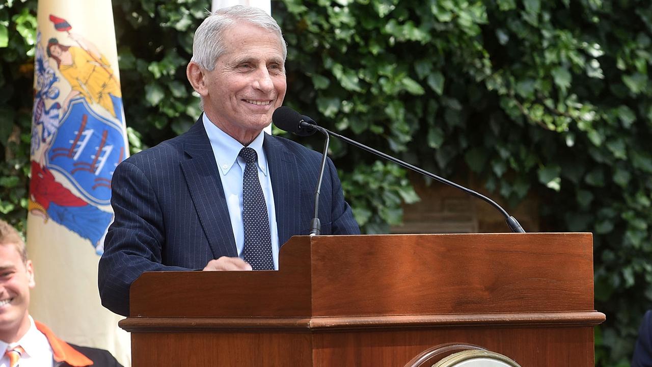 Dr. Anthony Fauci criticised the rise of fake news while speaking to graduates at a New York university. Picture: Bobby Bank/ Getty Images.