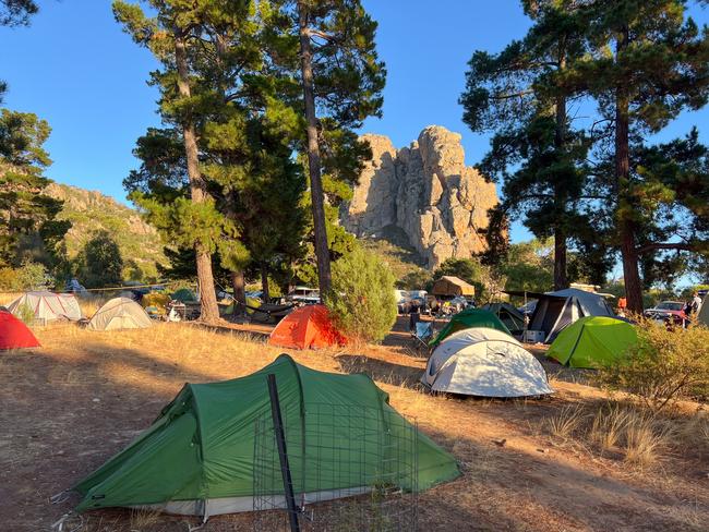 Keen rock climbers camping in the area over the Easter weekend. Picture: Jason Edwards