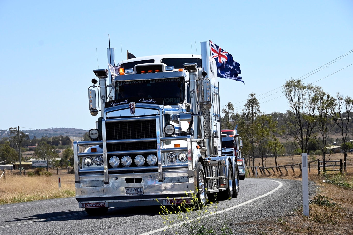 Lights on the hill convoy The Courier Mail