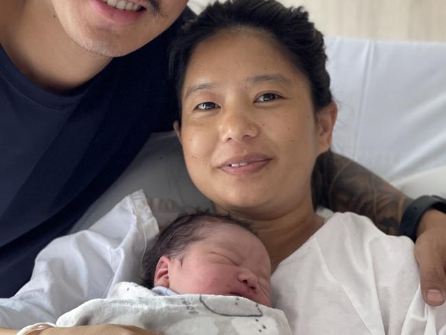 Mum Mamata Pun Rana and dad  Chitra welcomed baby boy Imaan after mum was rescued from floodwater in Forbes. Picture: supplied
