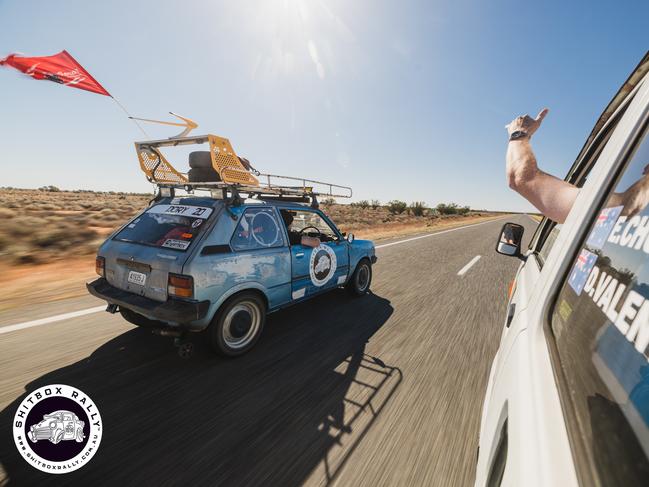 Day 3: Silverton to Bourke — S**tbox recognises s**tbox. Photo: BOX RALLIES