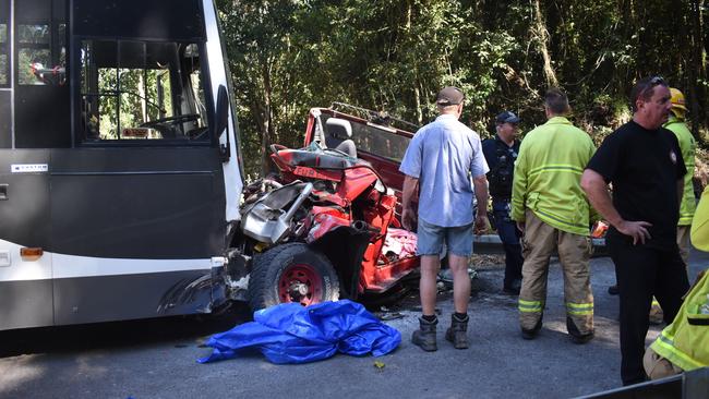 The scene not long after of the nasty accident. Photograph: Cameron Bates