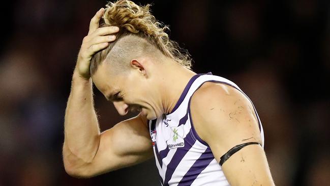 Goalkicking is doing Nat Fyfe’s head in.