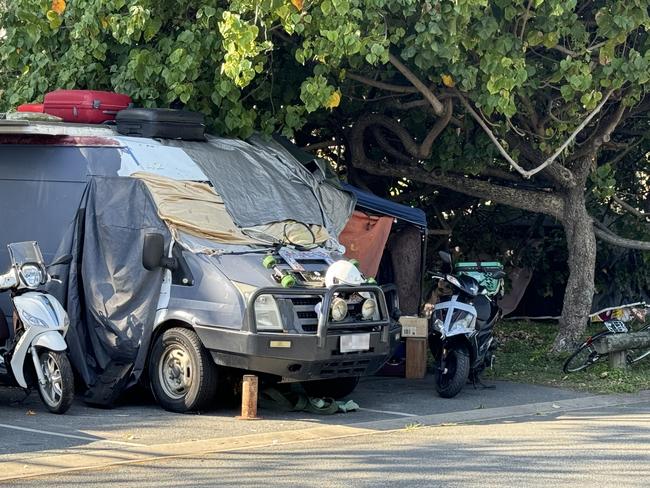 Illegal campers pictured in Burleigh on Saturday September 14.