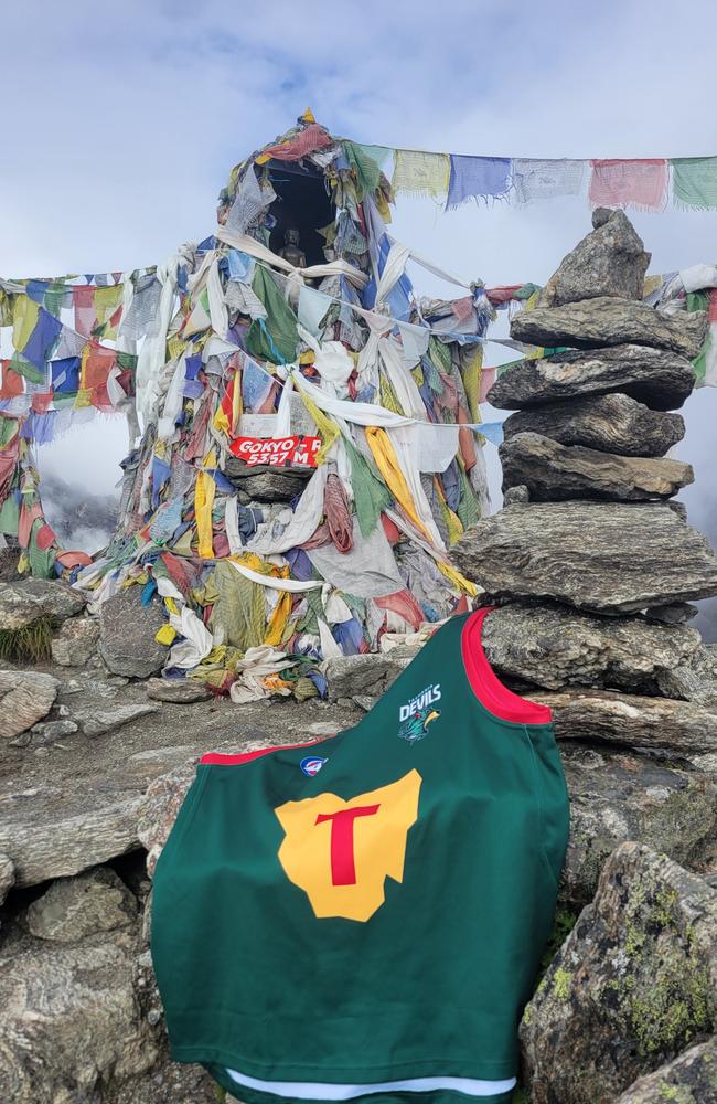 Tasmanian Football Club Guernsey in the Himalayas. Picture: Supplied