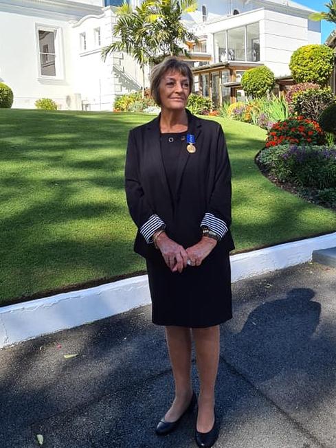 Nancy Bates OAM outside Government House.