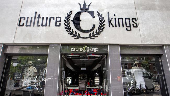 Streetwear retailer Culture Kings shop front in Melbourne. Picture: NCA NewsWire / David Geraghty