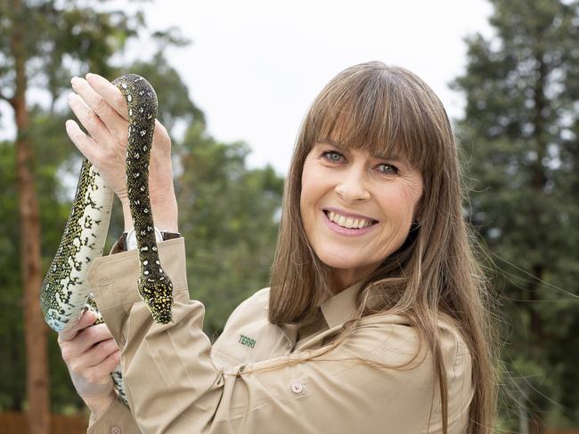 Terri Irwin photographed at the new Crocodile Hunter Luxury Lodge, Australia Zoo, Beerwah. Picture: Russell Shakespeare