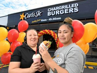 Carl's Jr has opened in Riverview. Managers Diane Simmons and Rose Mananu. Picture: Rob Williams