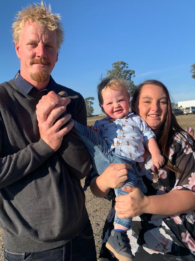 Ashley Walter and Tamika Franklin with their son Lawson, 15 months. Picture: Supplied