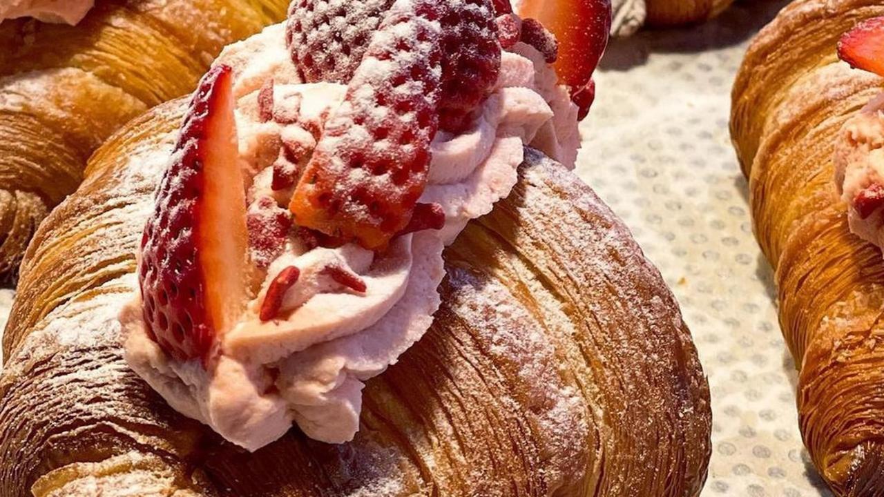 Strawberries and cream croissant at Colin's Specialty Coffee.