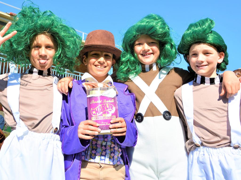 Dressed up for Book Week 2023 at Toowoomba Grammar School are (from left) Ben Piercey, Aarav Sahu, Myles Brennan and Harry Spencer. Picture: Rhylea Millar