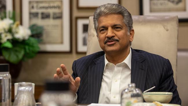 Anand Mahindra, executive chairman of Mahindra Group speaks with Australian media in the company's Mumbai head office. Photo: Cameron Laird