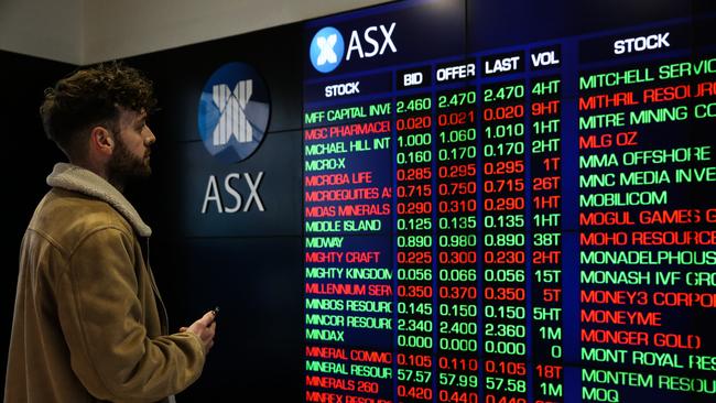 SYDNEY, AUSTRALIA - NEWSWIRE PHOTOS June 06 2022:  A general view of the digital boards at the ASX in Sydney. Picture NCA Newswire/ Gaye Gerard.