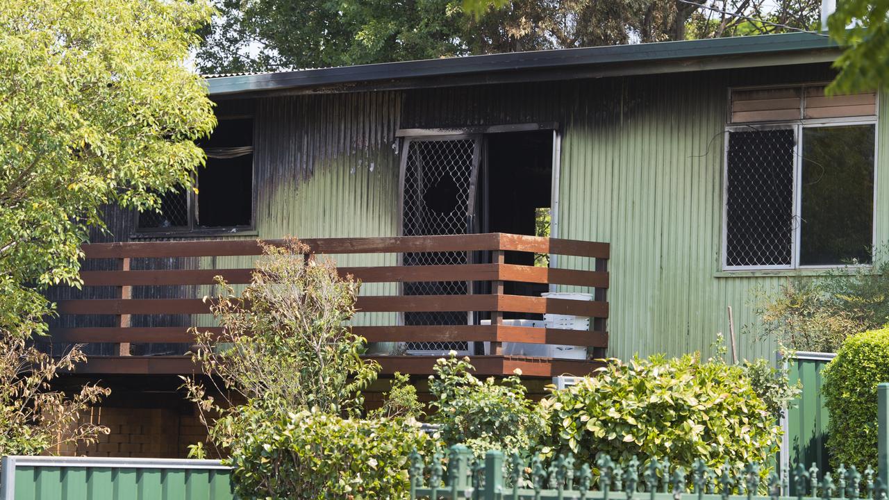 Police and fire investigators at a South Toowoomba crime scene following a fatal house fire in Rivett St, Tuesday, December 17, 2019. Picture: Kevin Farmer