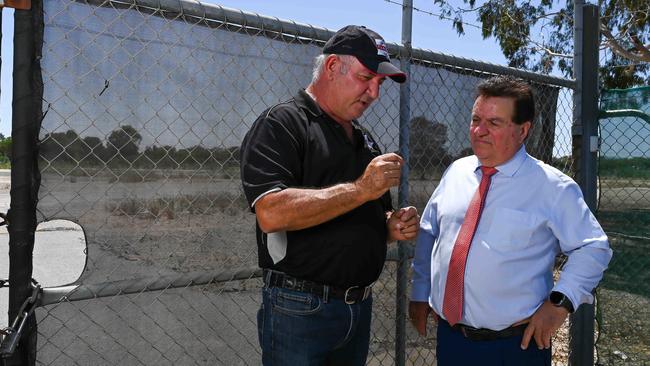 Independent MLC Frank Pangallo (right) pictured with Flavio Anfiteatro from Flavio and Sons Civil who has volunteered time and equipment for the dig. Photo: Naomi Jellicoe