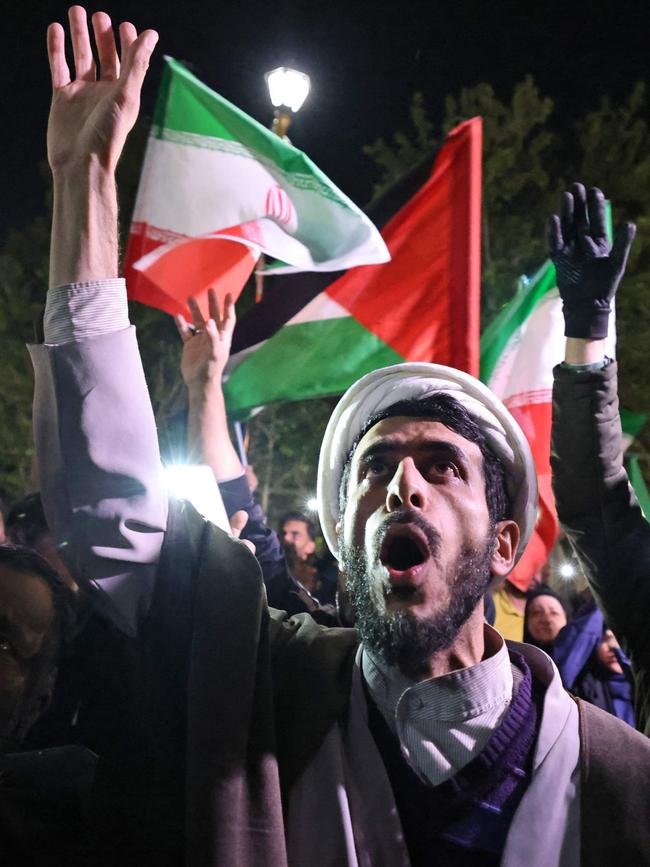 Iranian demonstrators outside the British Embassy.