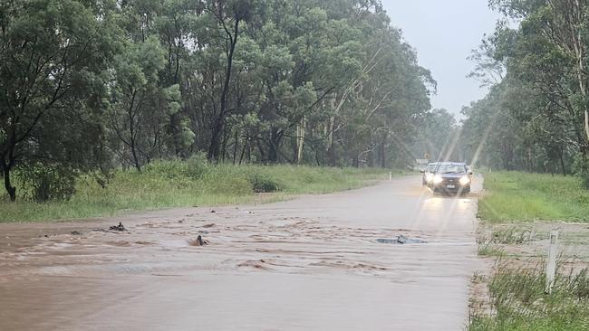 Bitumen torn up in Kingaroy near the cemetary. Photo: Ben Elais