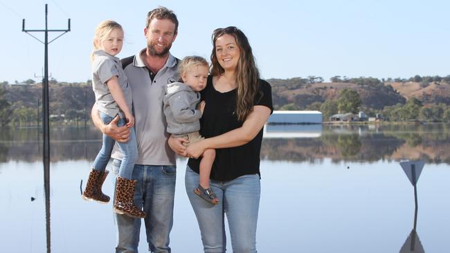 Corey and Mollie Jones with their children Nina and Rupert. Picture: Emma Brasier.