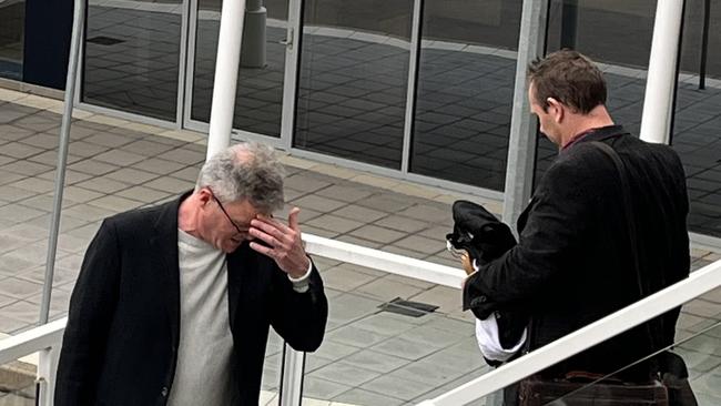 Fred Whitson (left) and Fletcher Mitchell (right) leave the Defence Magistrates Court in Canberra. Picture: Julia Kanapathippillai